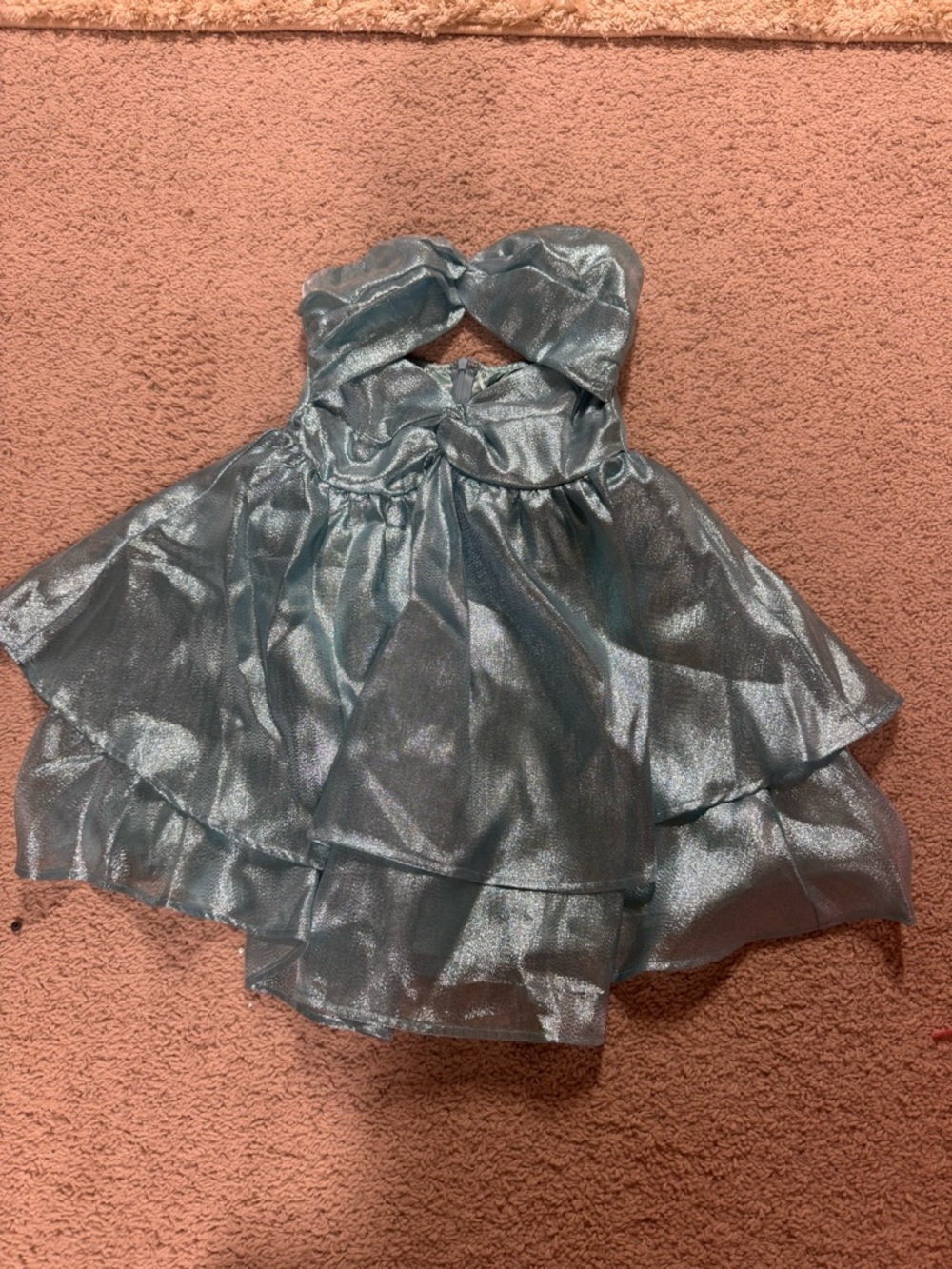 Hello Molly Sparkling Silver Blue homecoming dress
